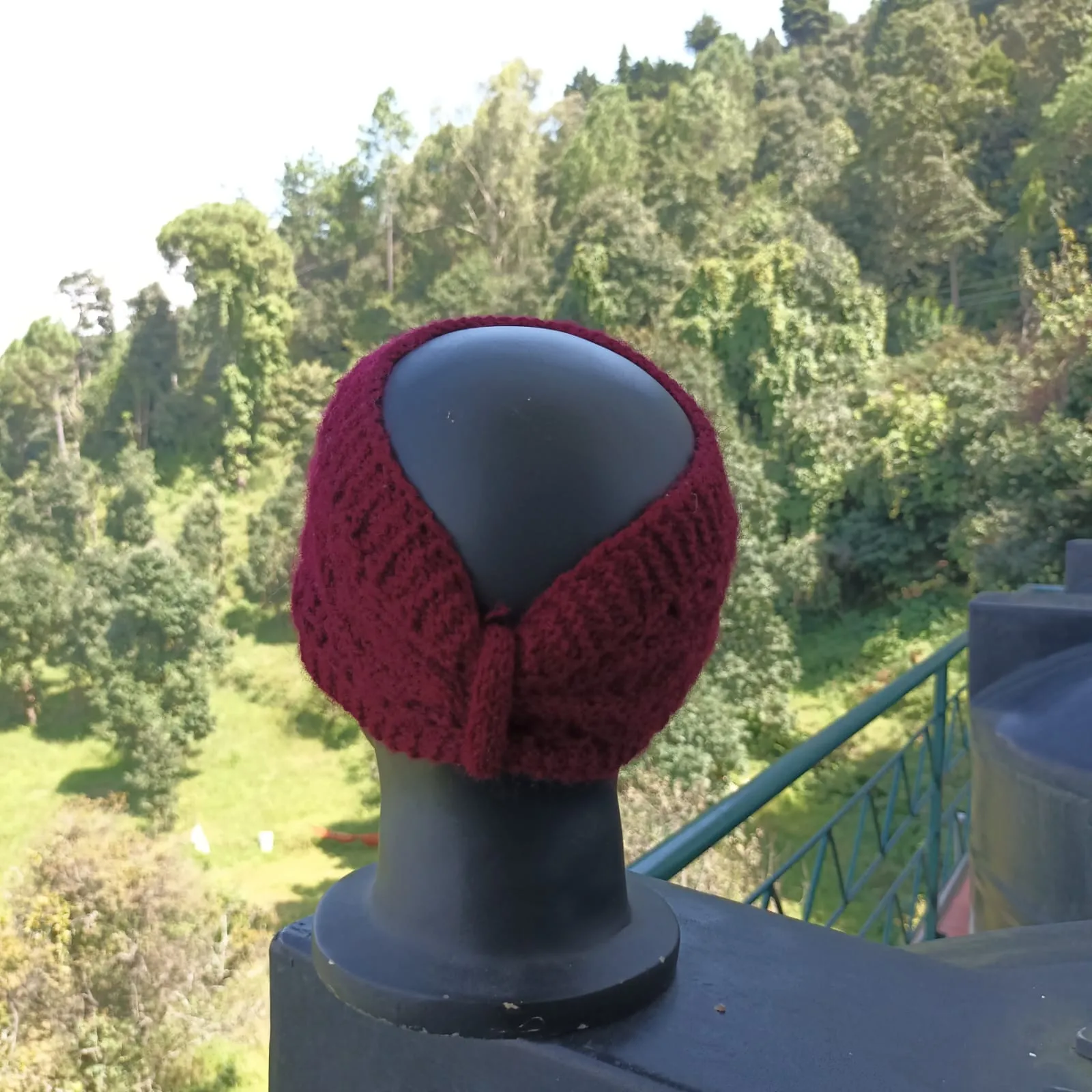 Maroon Hand Knit Woollen Head Bands | Unisex Wear | Perfect For Winter