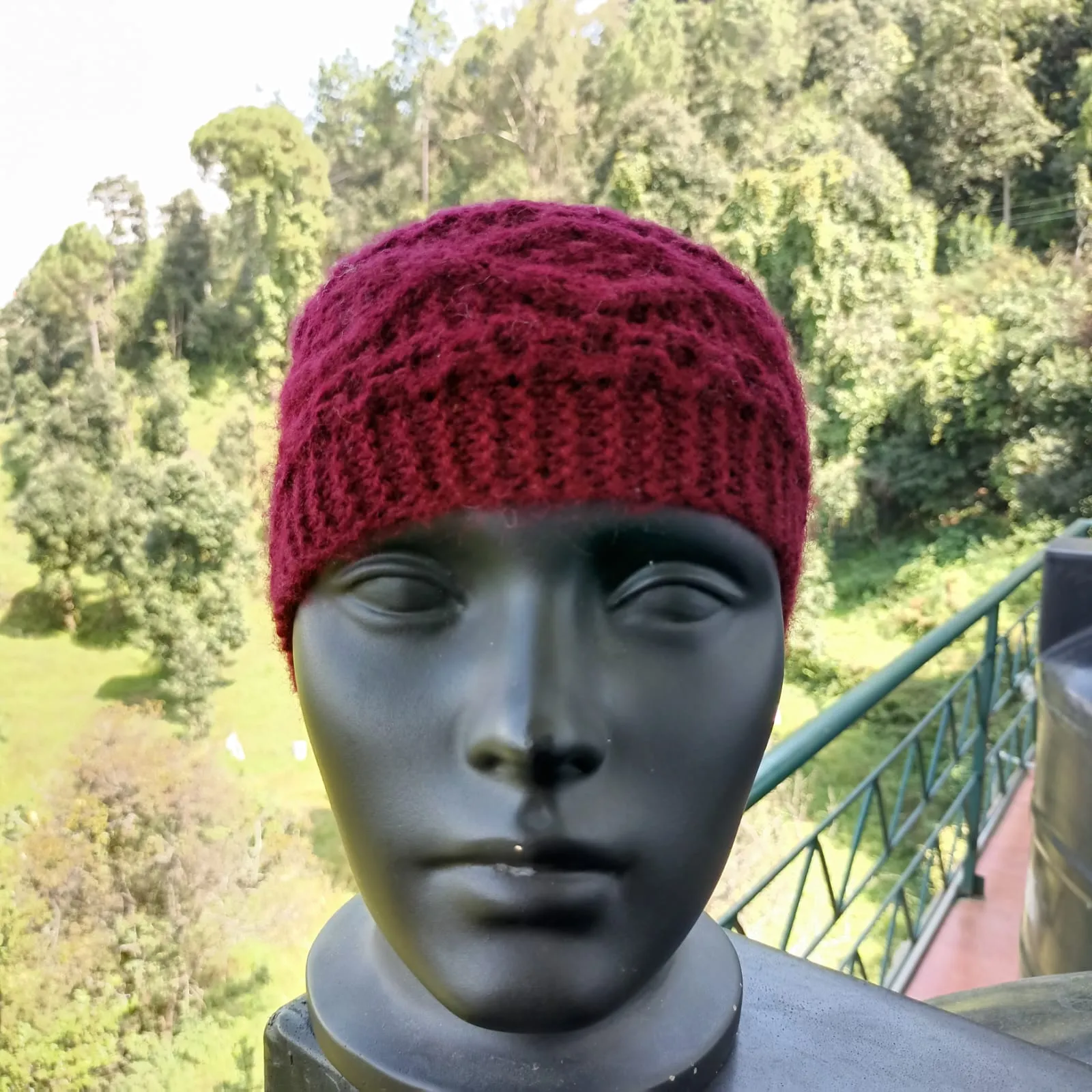 Maroon Hand Knit Woollen Head Bands | Unisex Wear | Perfect For Winter