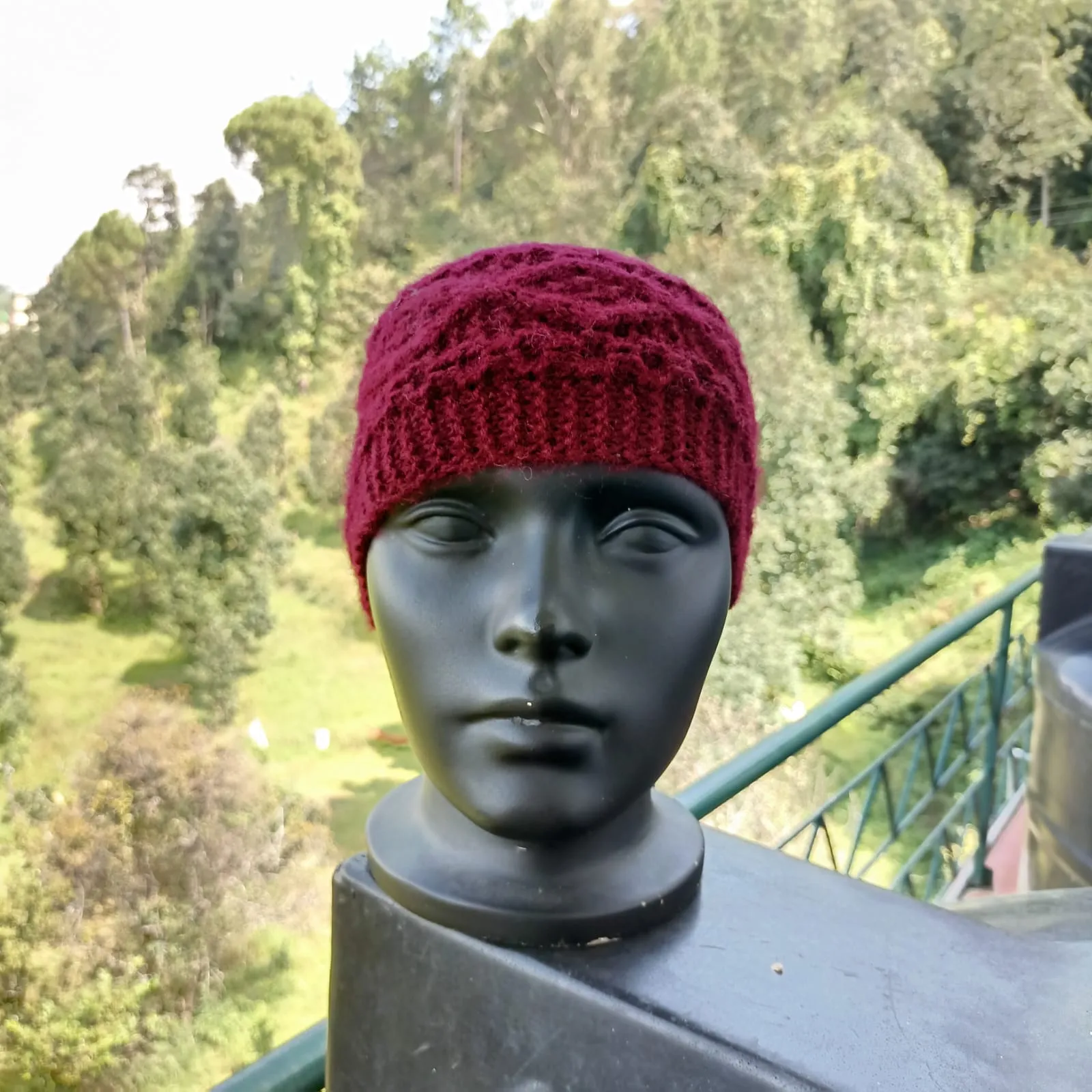 Maroon Hand Knit Woollen Head Bands | Unisex Wear | Perfect For Winter