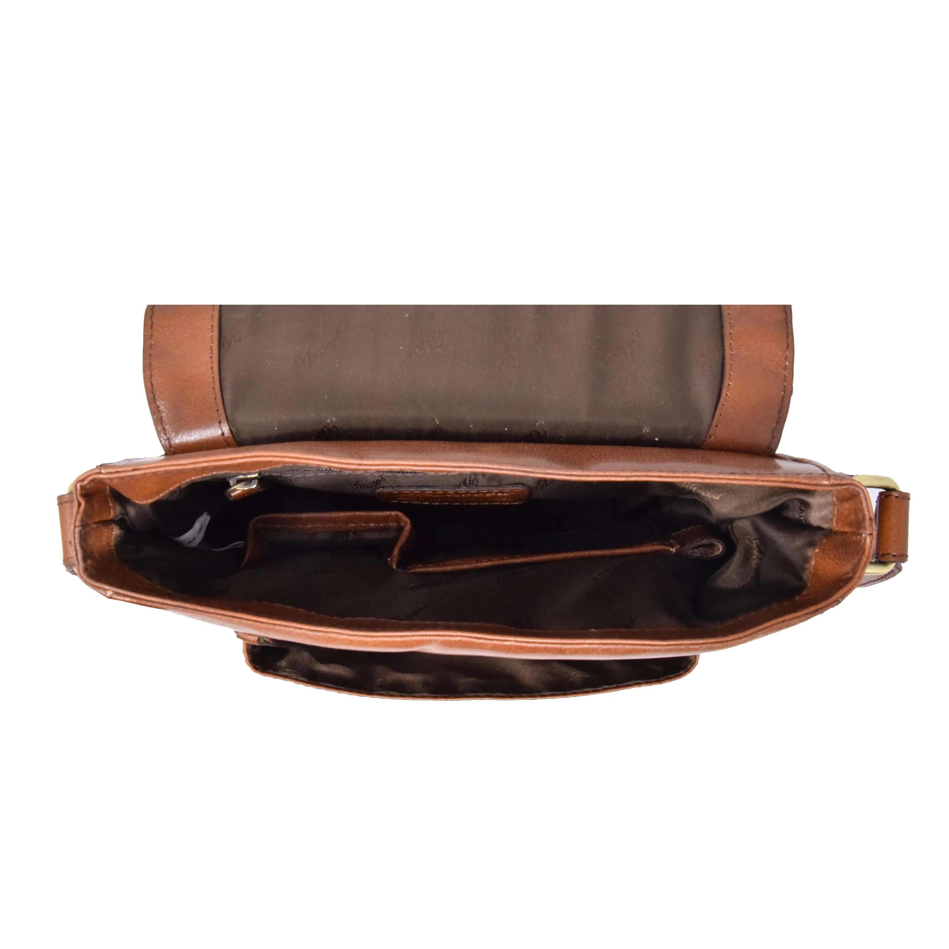 Mens Real Leather Cross body Messenger Bag A224 Chestnut