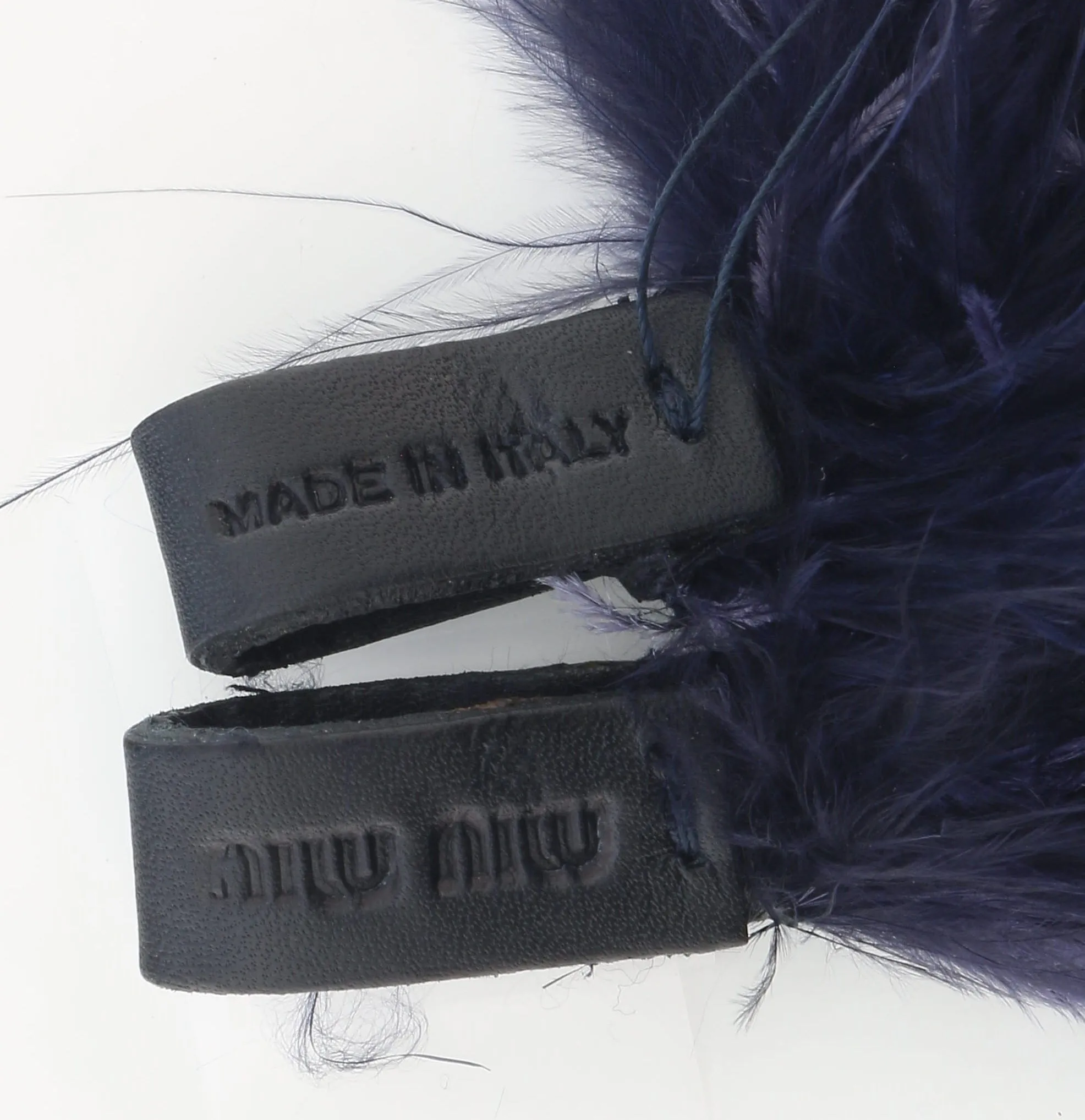 Miu Miu Black Faux Feather Collar Necklace-One Size