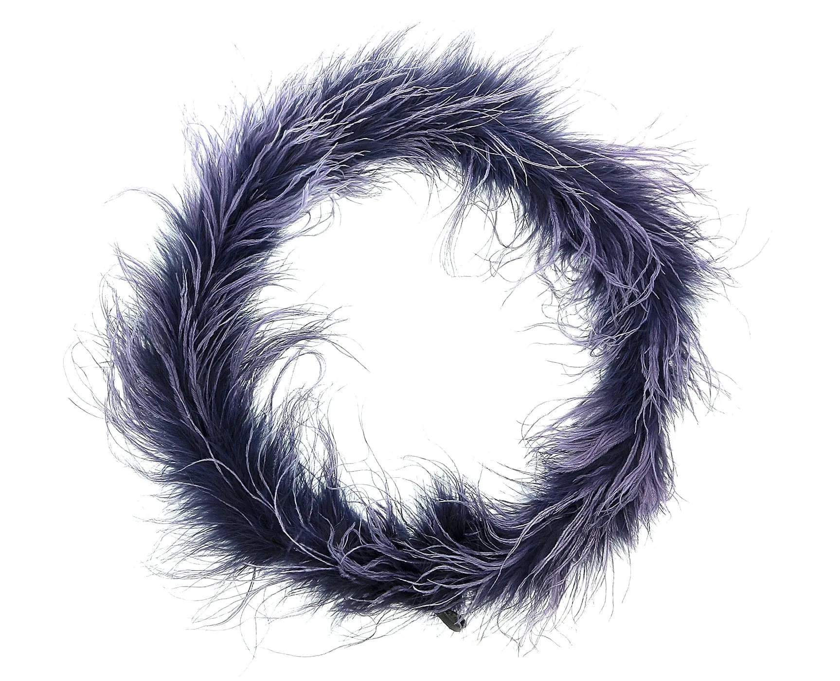Miu Miu Navy Blue Faux Feather Collar Necklace-One Size
