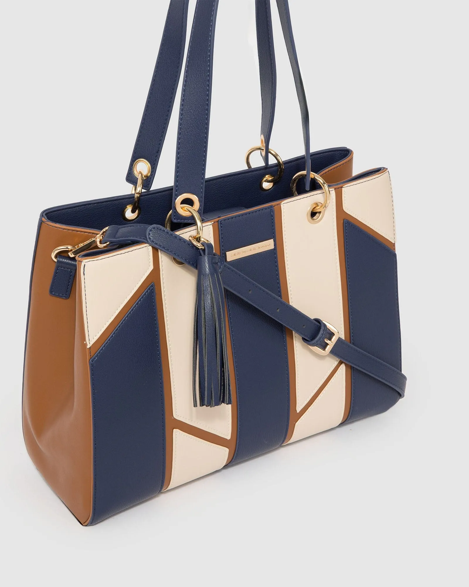 Multi Colour Demi Panel Tote Bag