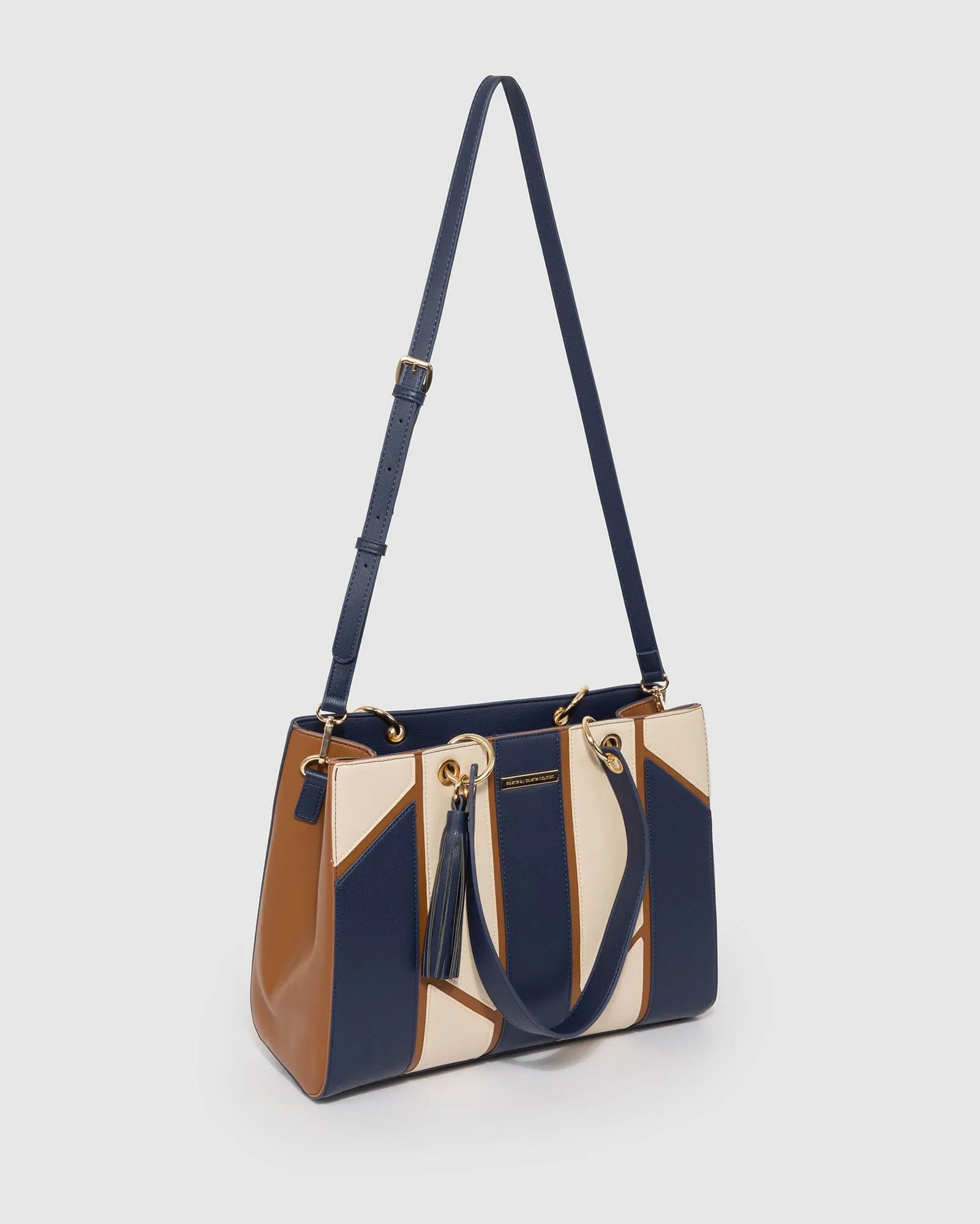 Multi Colour Demi Panel Tote Bag