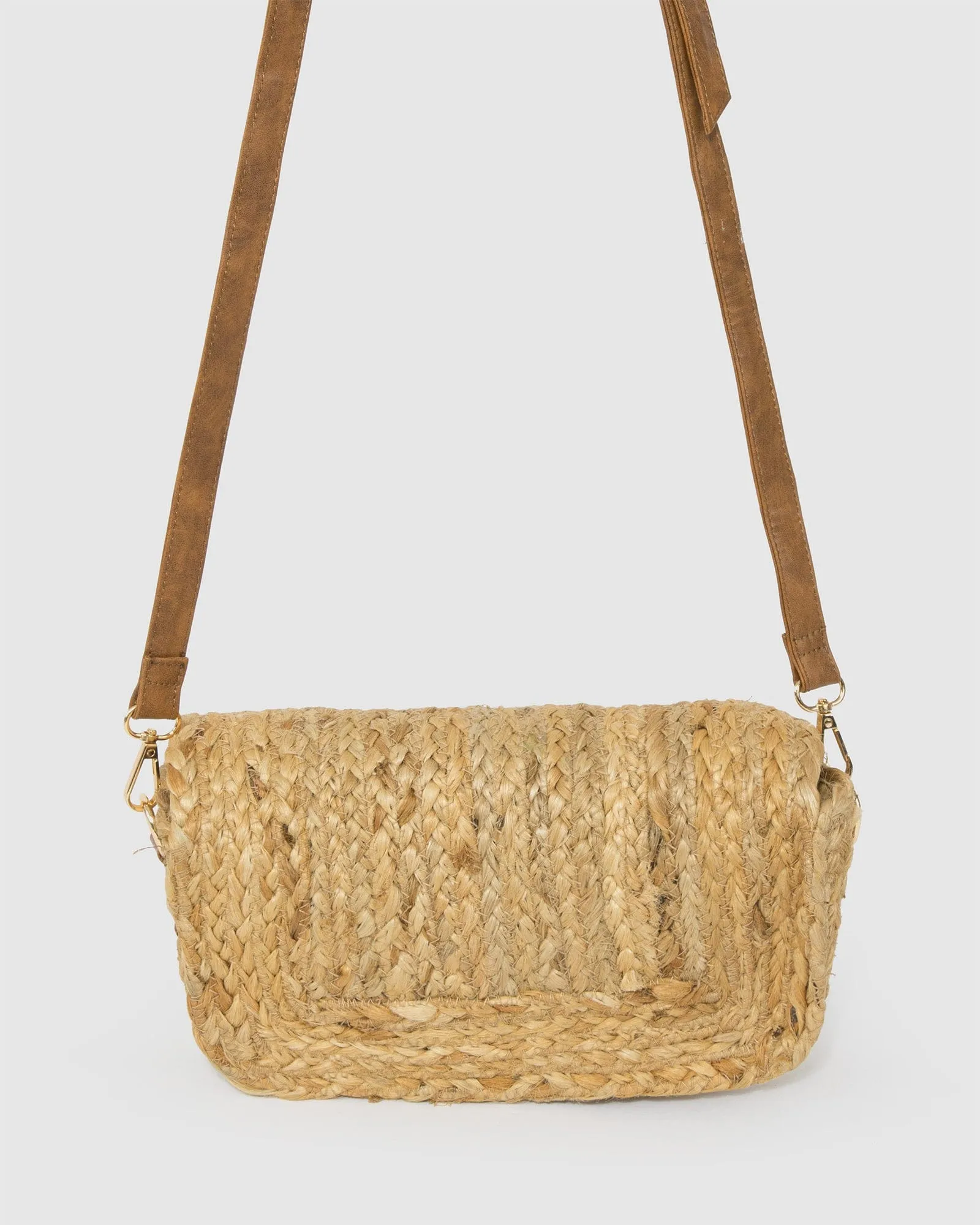Natural Jemima Straw Crossbody Bag