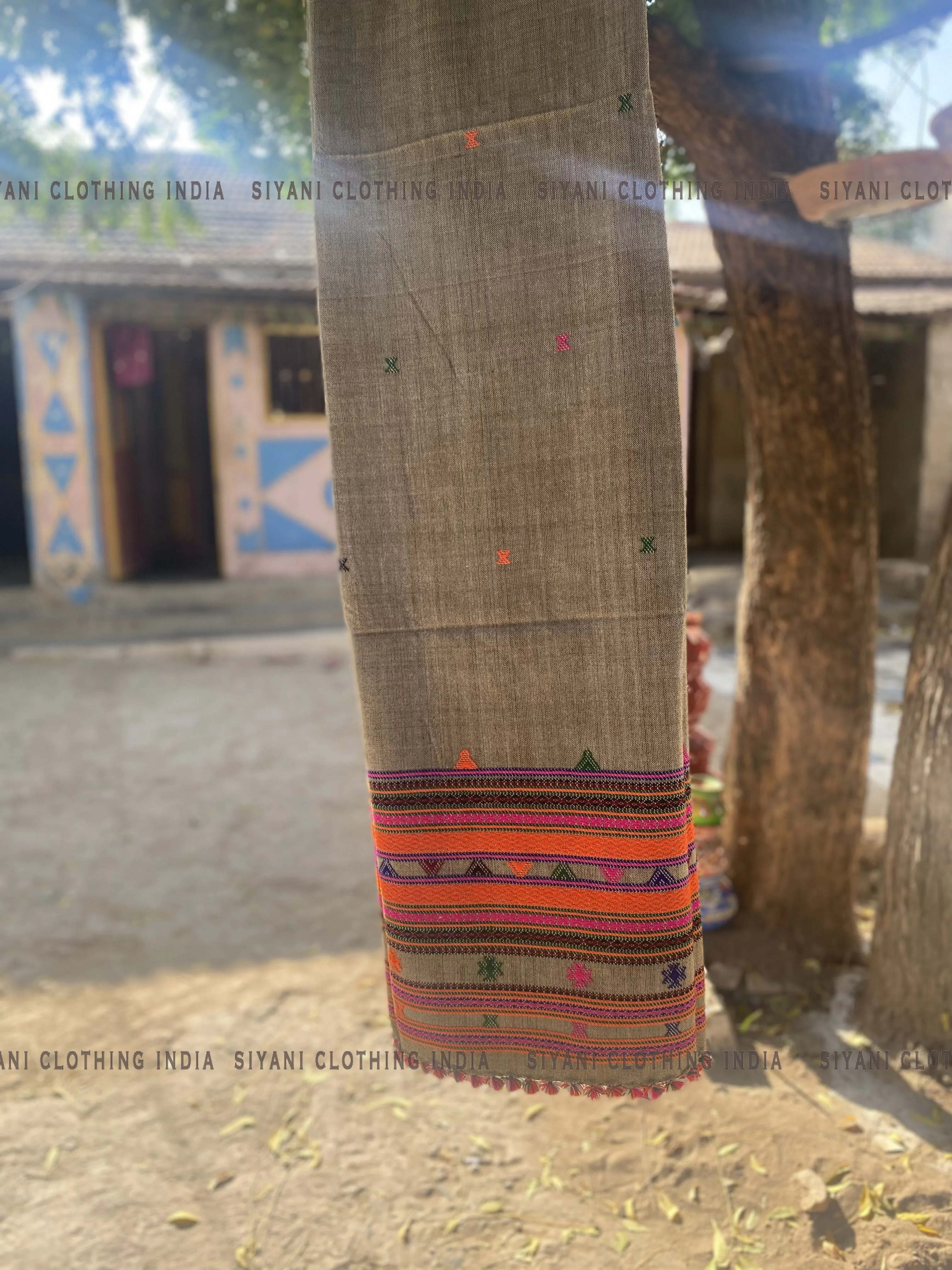 Natural Pure Wool Embroidered Handmade Shawl