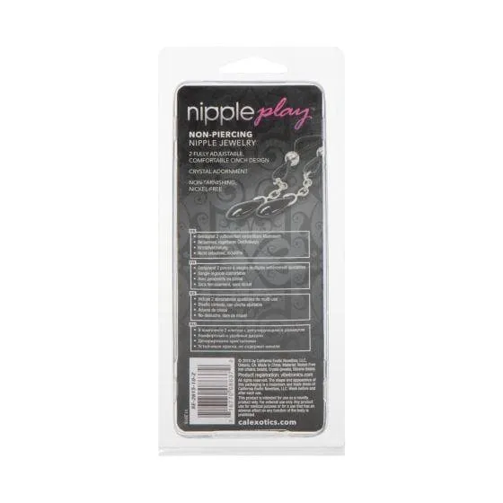 Nipple Play Non Piercing Fully Adjustable Nipple Jewelry with Dangling Pendants