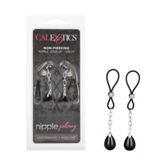 Nipple Play Non Piercing Fully Adjustable Nipple Jewelry with Dangling Pendants