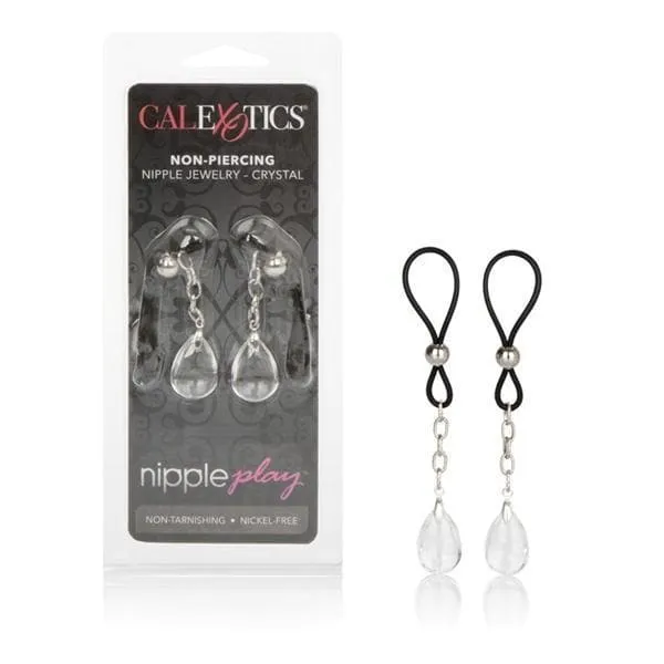 Nipple Play Non Piercing Fully Adjustable Nipple Jewelry with Dangling Pendants