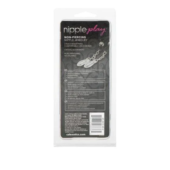 Nipple Play Non Piercing Fully Adjustable Nipple Jewelry with Dangling Pendants