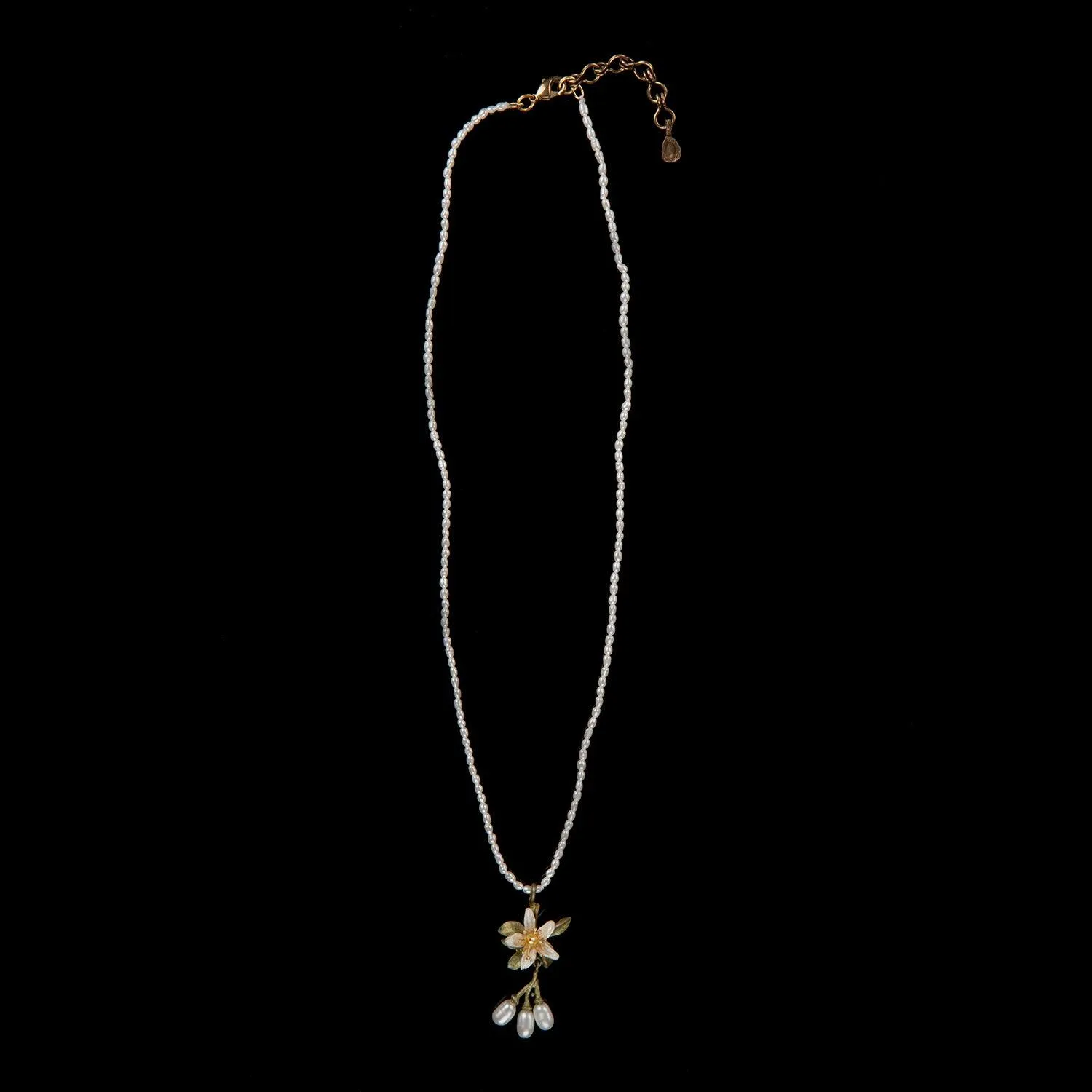 Orange Blossom Pendant - Flower Pearls