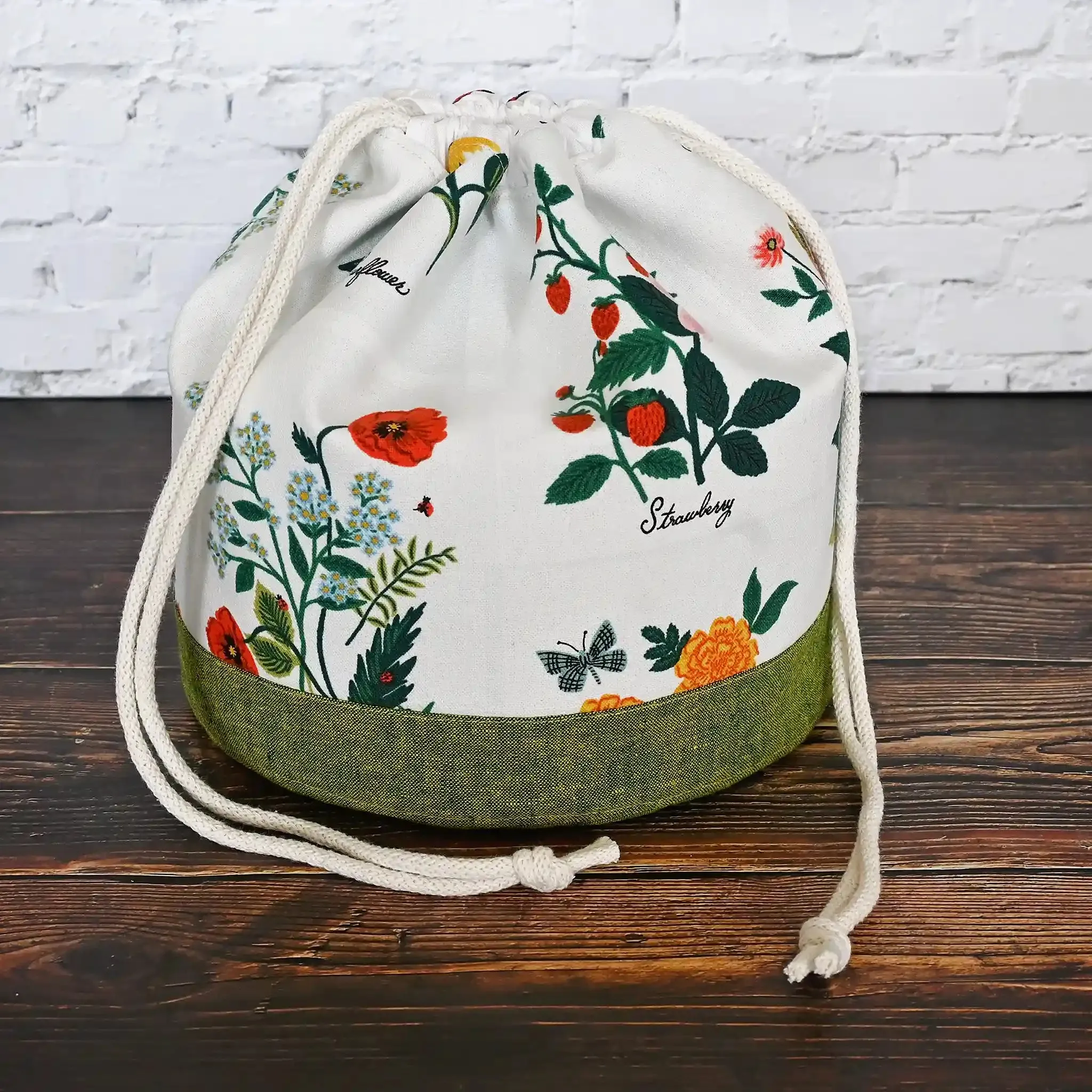Pretty Canvas Bucket Bag in Rifle Paper Co's Curio