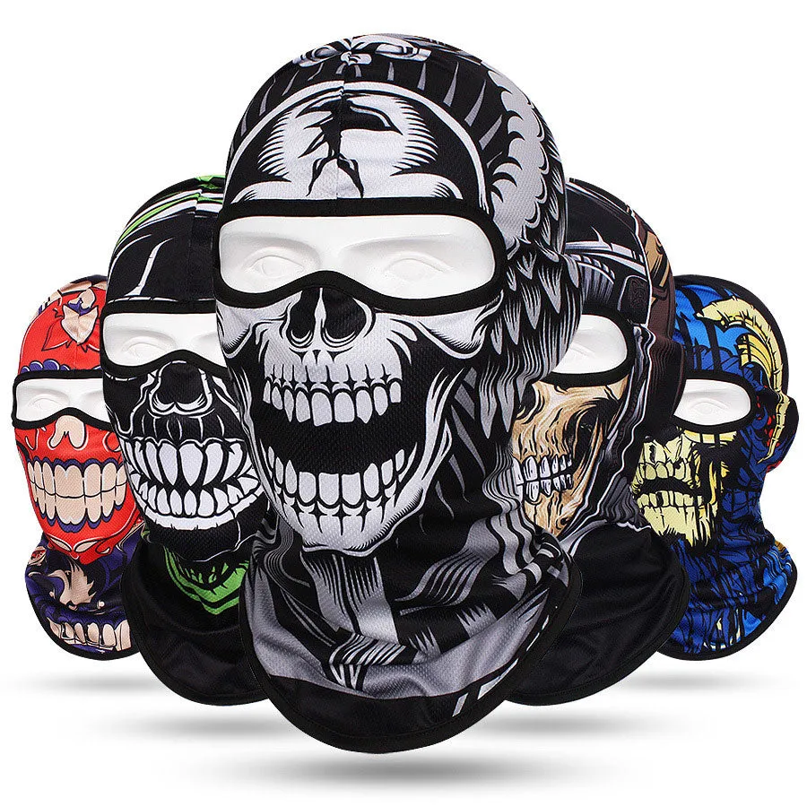 Quick-drying sweat-absorbent breathable skull mask for men and women outdoor cycling headgear skull neck scarf bicycle sun protection neck cover