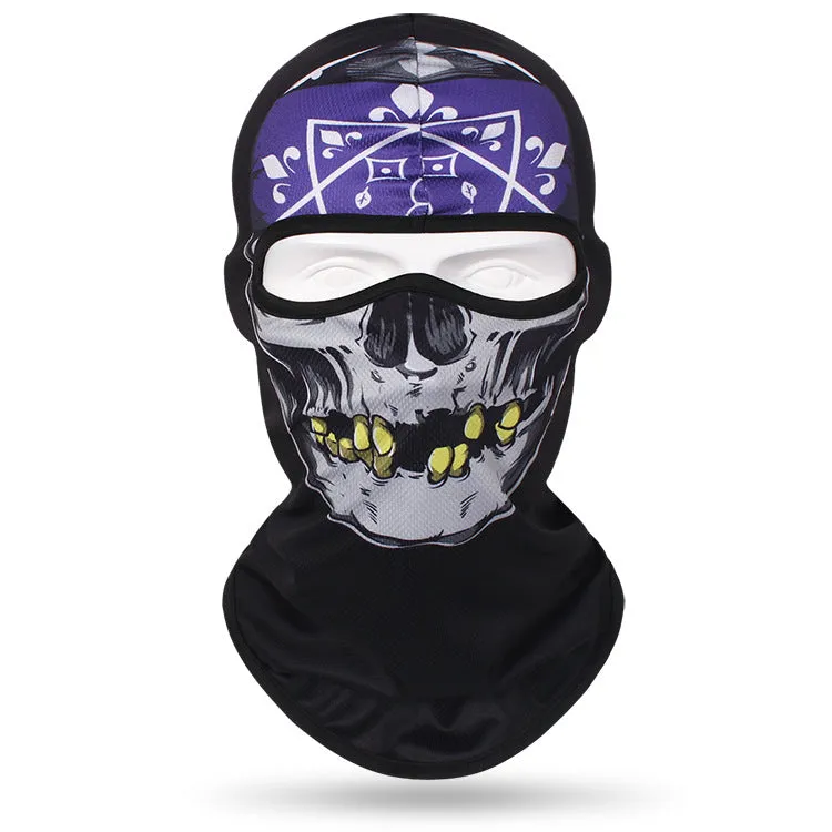 Quick-drying sweat-absorbent breathable skull mask for men and women outdoor cycling headgear skull neck scarf bicycle sun protection neck cover