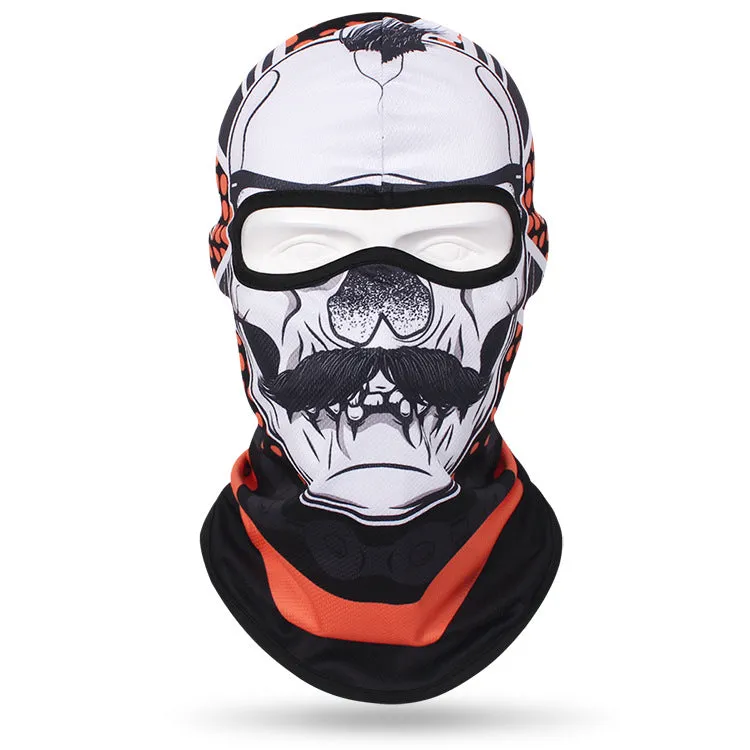 Quick-drying sweat-absorbent breathable skull mask for men and women outdoor cycling headgear skull neck scarf bicycle sun protection neck cover