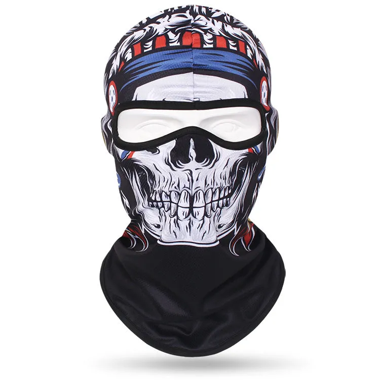 Quick-drying sweat-absorbent breathable skull mask for men and women outdoor cycling headgear skull neck scarf bicycle sun protection neck cover