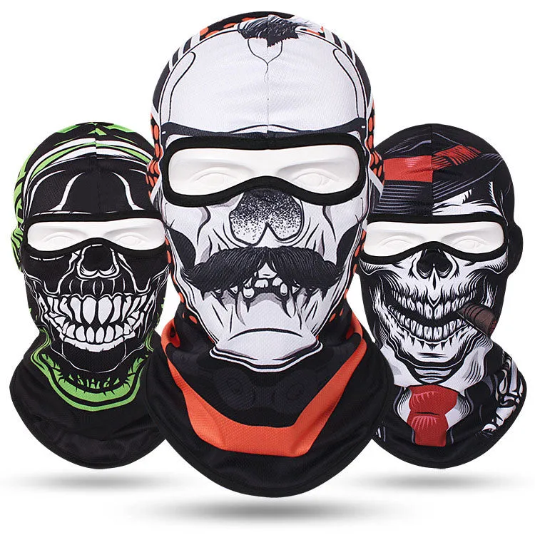 Quick-drying sweat-absorbent breathable skull mask for men and women outdoor cycling headgear skull neck scarf bicycle sun protection neck cover