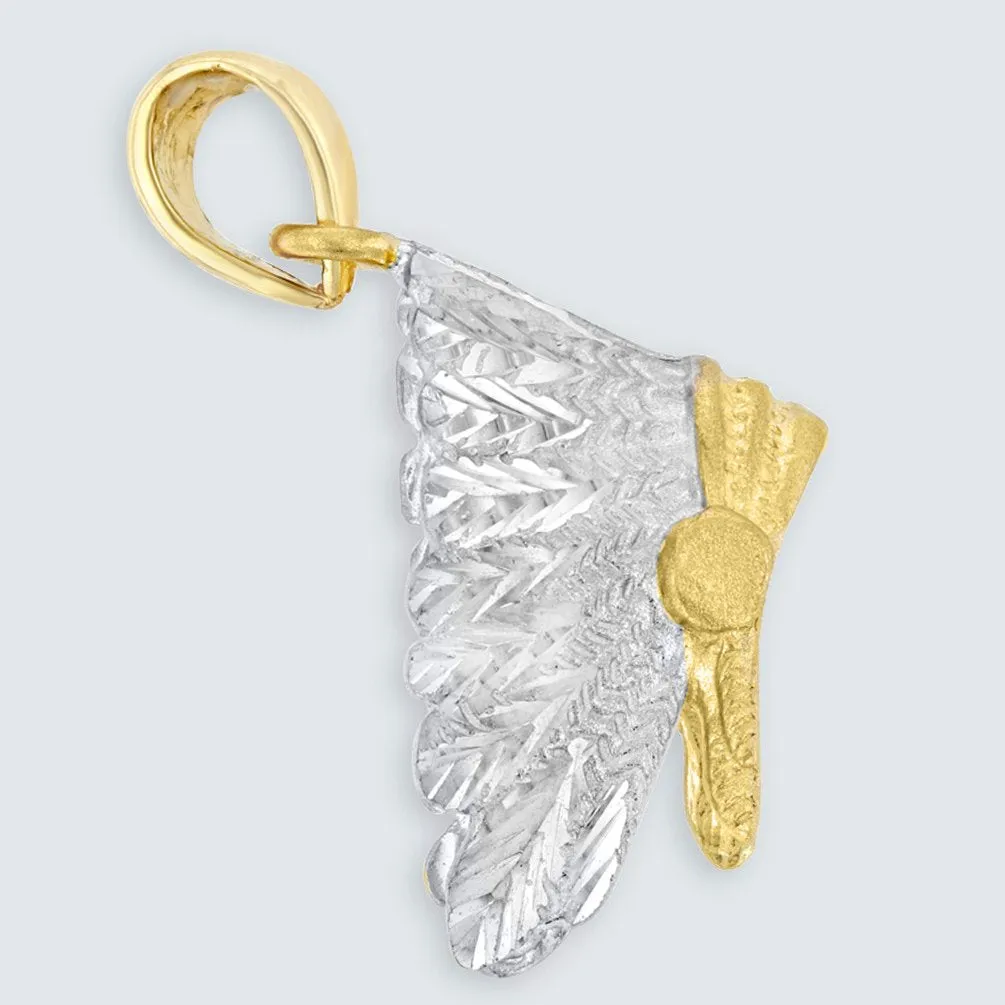 Solid 14K Yellow Gold War Bonnets Charm Native American Pendant with Cable, Curb, or Figaro Chain Necklaces
