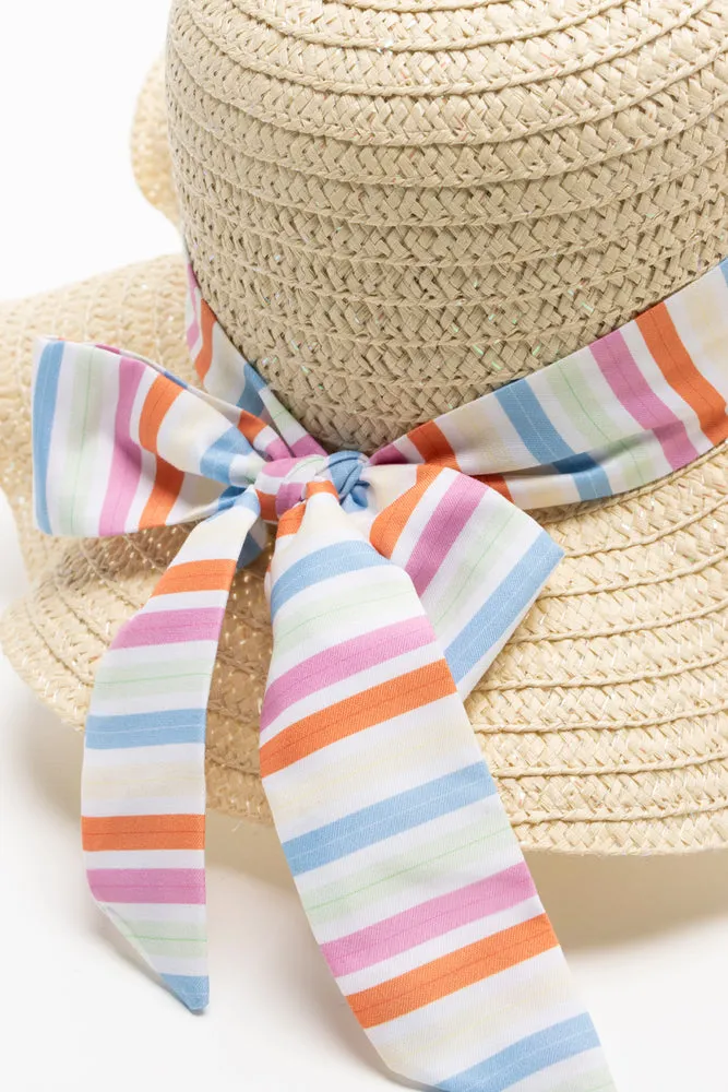 Stripe Ribbon Sunhat Natural