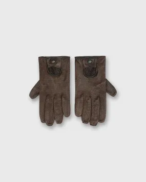 Unlined Driving Gloves in Brown Nappa Leather
