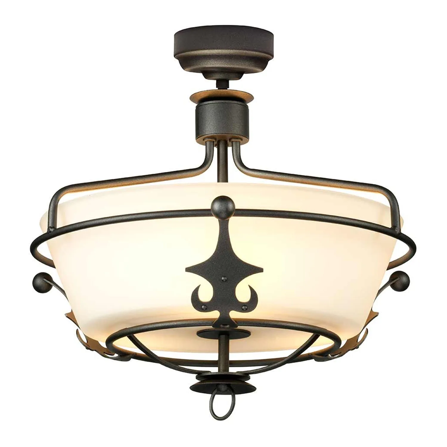 Windsor Semi Flush Pendant Light 3LT E27 in Gold Patina or Graphite