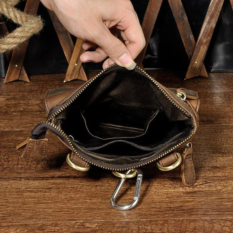Woosir Vintage Genuine Leather 8 Inch Messenger Bag