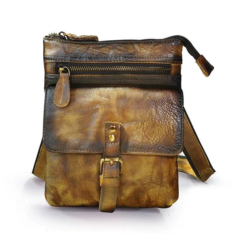 Woosir Vintage Genuine Leather 8 Inch Messenger Bag