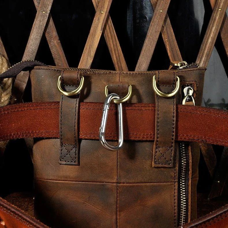 Woosir Vintage Genuine Leather 8 Inch Messenger Bag