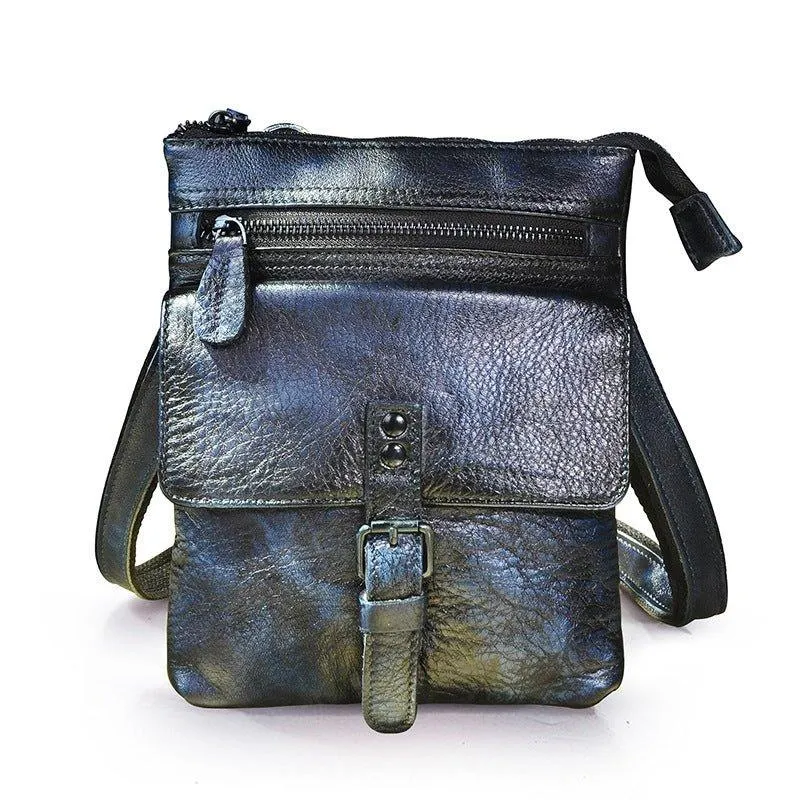 Woosir Vintage Genuine Leather 8 Inch Messenger Bag