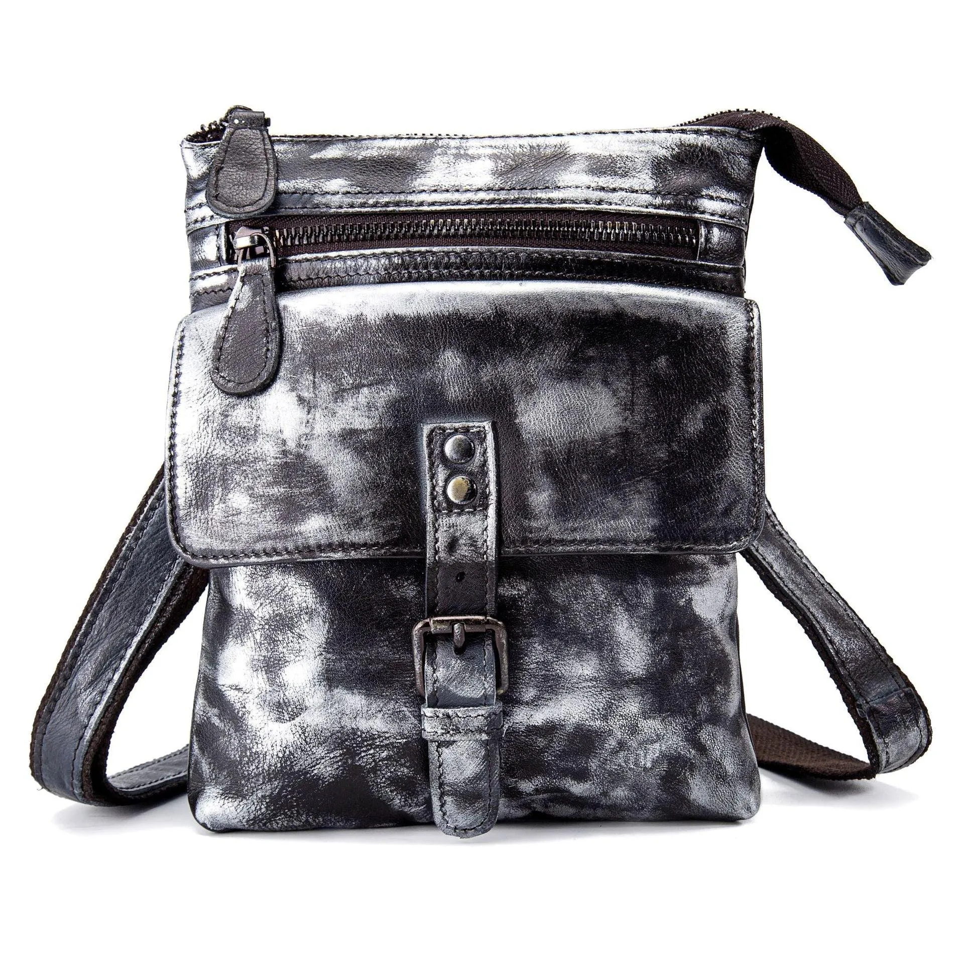 Woosir Vintage Genuine Leather 8 Inch Messenger Bag